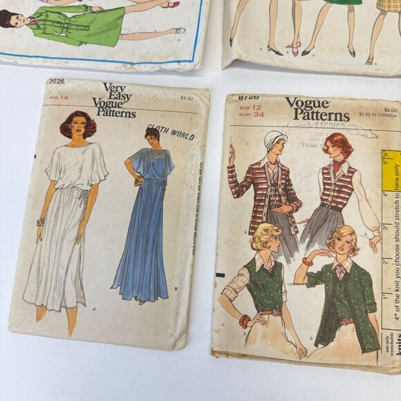 Vogue Vintage Sewing Pattern Lot of 6 50s-80s 1884 1678‎ 5619 7226 8726 5619 - Picture 6 of 7